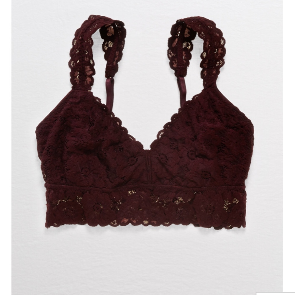 Aerie Deep Plum Lace Bralette Medium